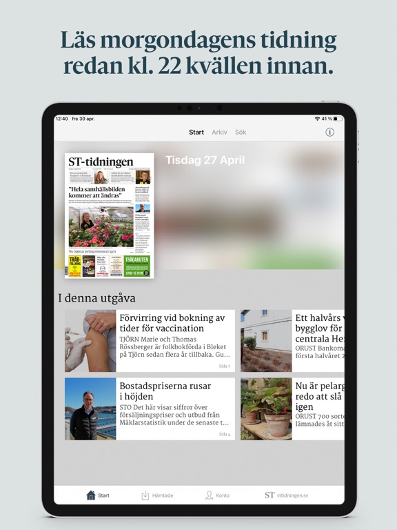 ST-tidningen e-tidning screenshot 2