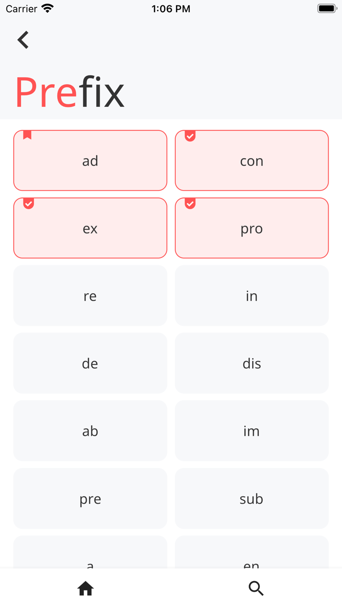 PRS - Prefix/Root/Suffix