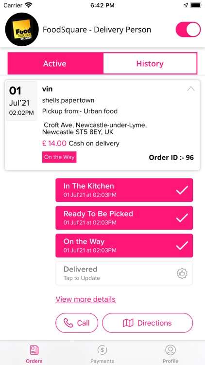 FoodSquare - Delivery Person
