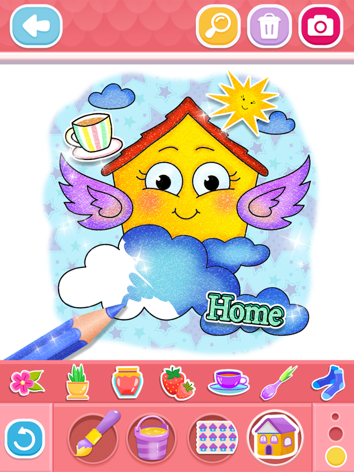 Glitter House coloring