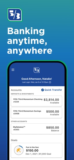 Fifth Third Mobile Banking app screenshot