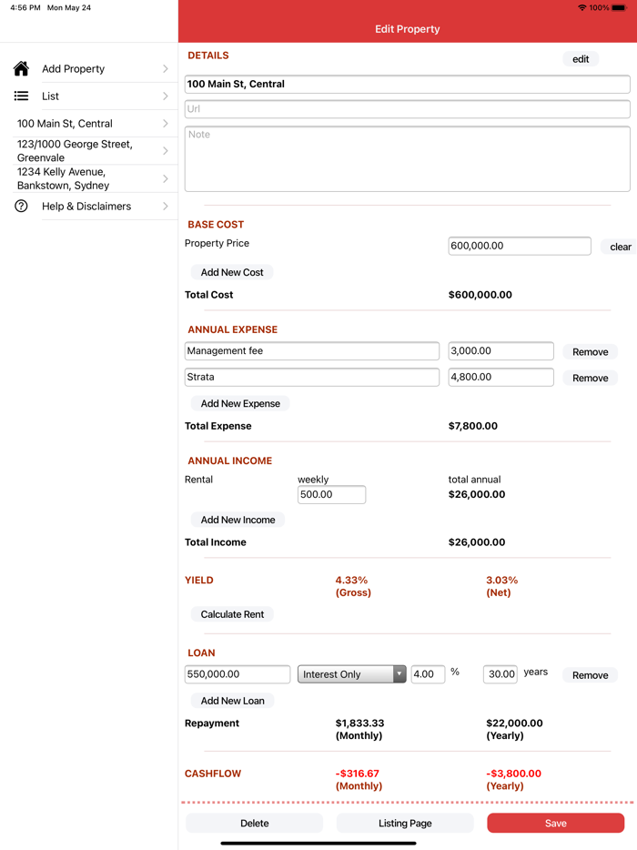 Property Yield Calculator 2.0