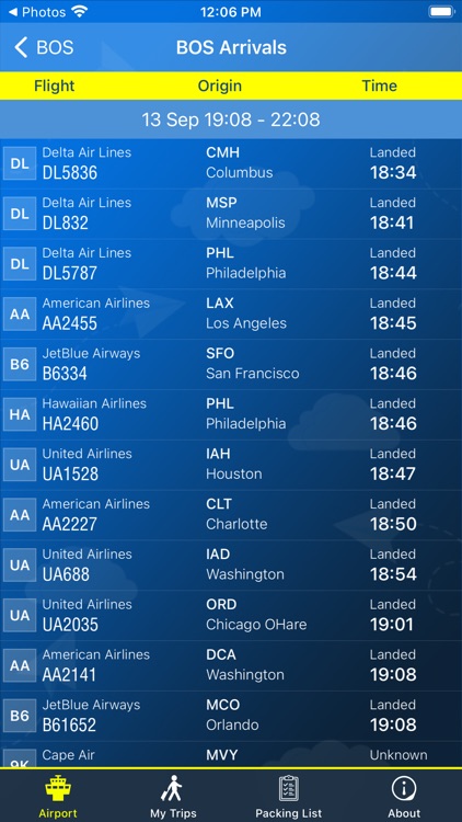 Boston Airport Info + Radar