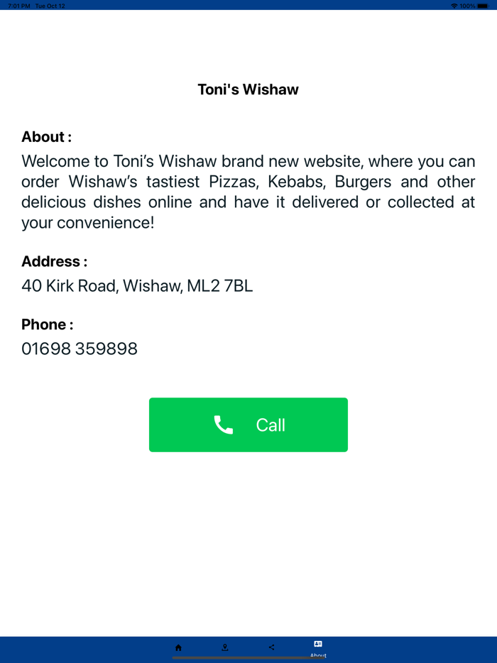Tonis Wishaw Takeaway