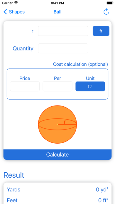 Surface Area Calculator + Cost screenshot 2