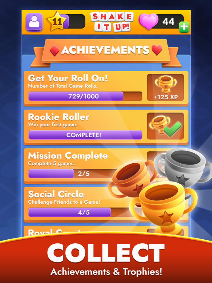 SHAKE IT UP Cards on Dice