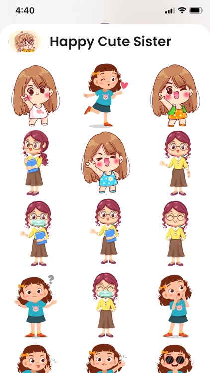 Happy Cute Girl Stickers