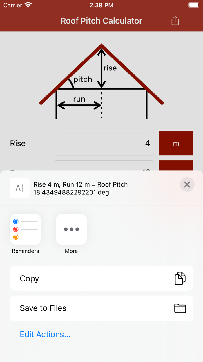 Roof Pitch Calculator