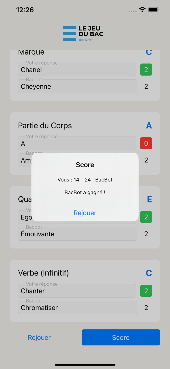 Le Jeu du Bac, comme avant