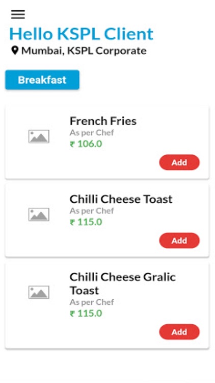 ChefOnWheels Food Ordering App