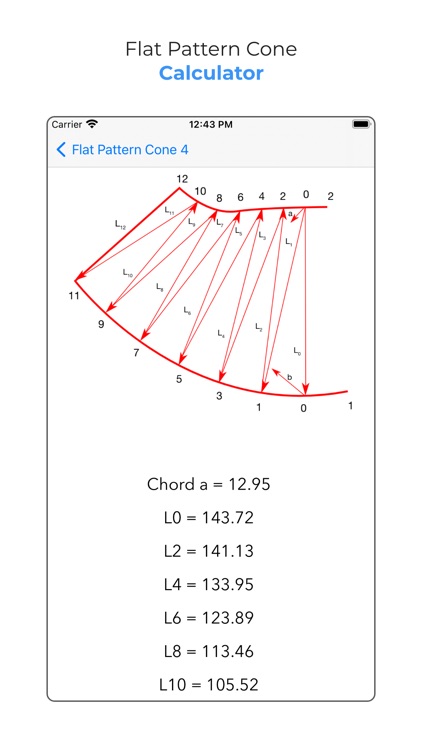 Flat Pattern Cone Calculator screenshot-3