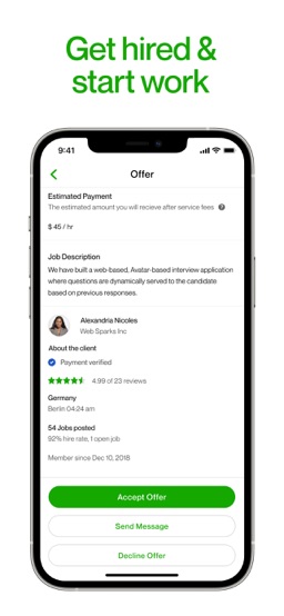 Upwork for Freelancers app screenshot