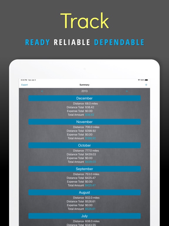 Mileage Expense Log & Tracker screenshot