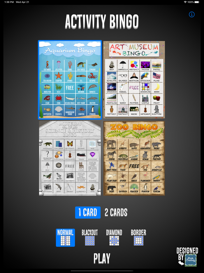 Activity Bingo Field Trip