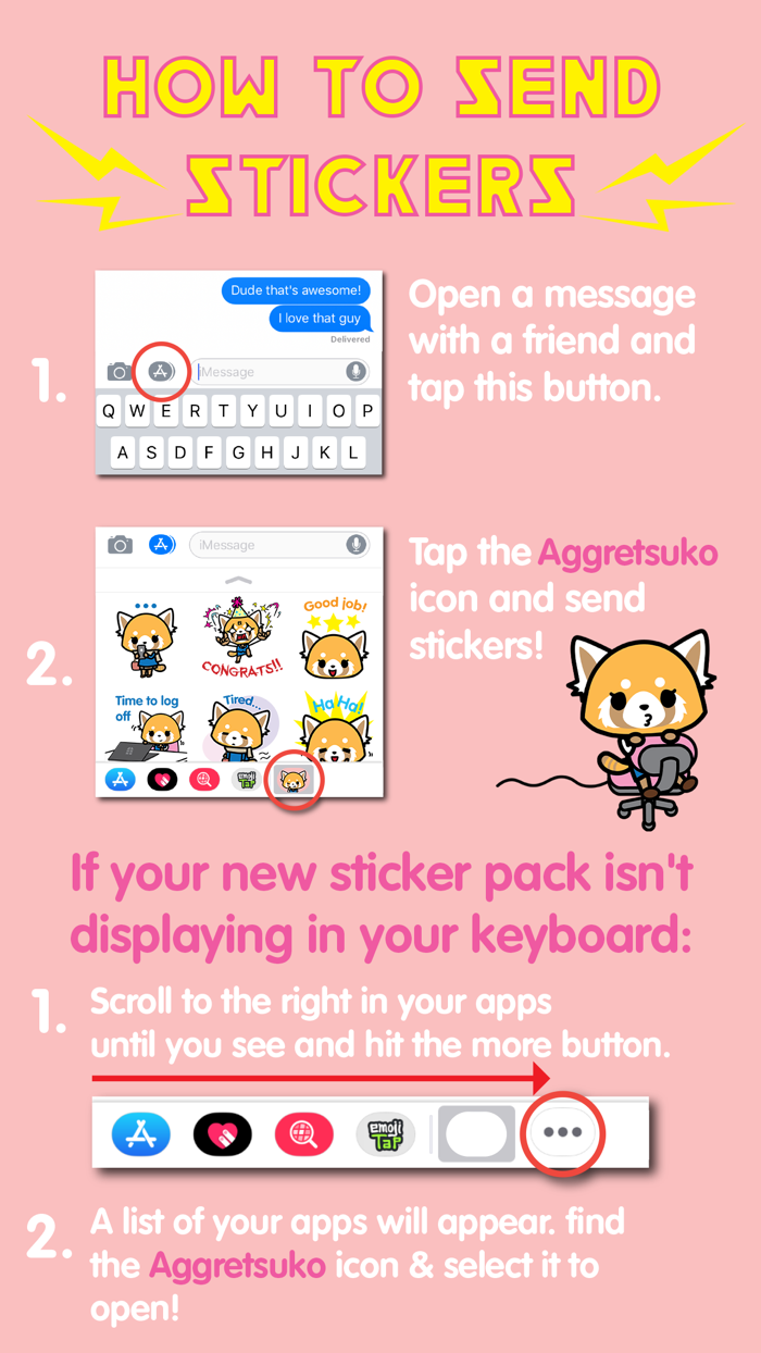 Aggretsuko Stickers
