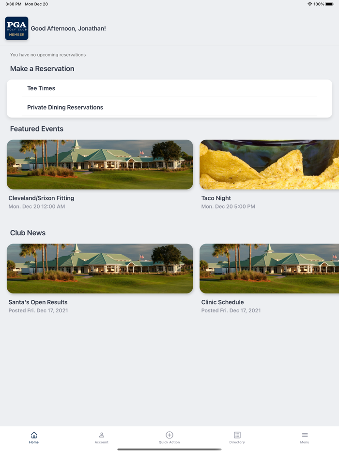 PGA Golf Club Member App