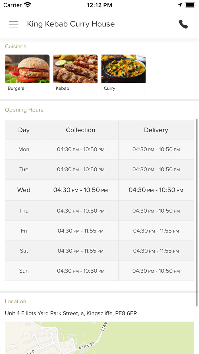 King Kebab Curry House.