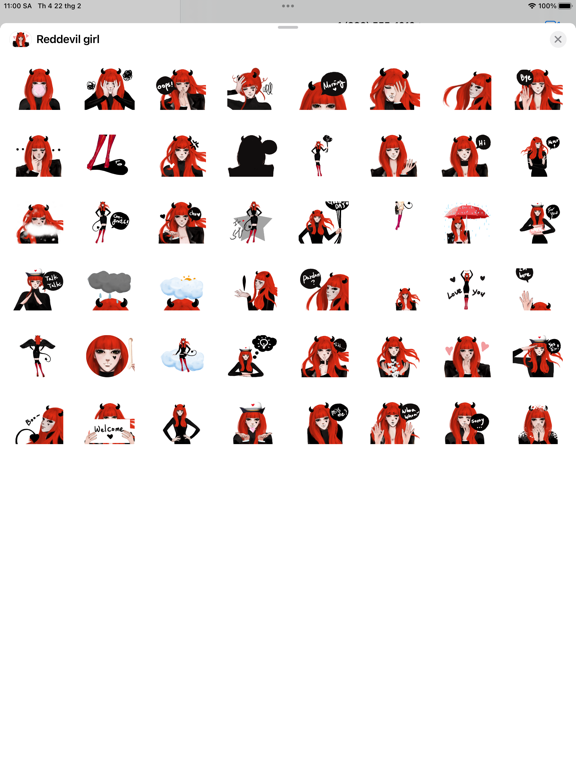 Screenshot #5 pour Reddevil Girl Animated Sticker