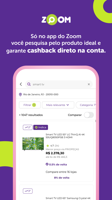 Zoom: Cashback e Menor Preço screenshot 2