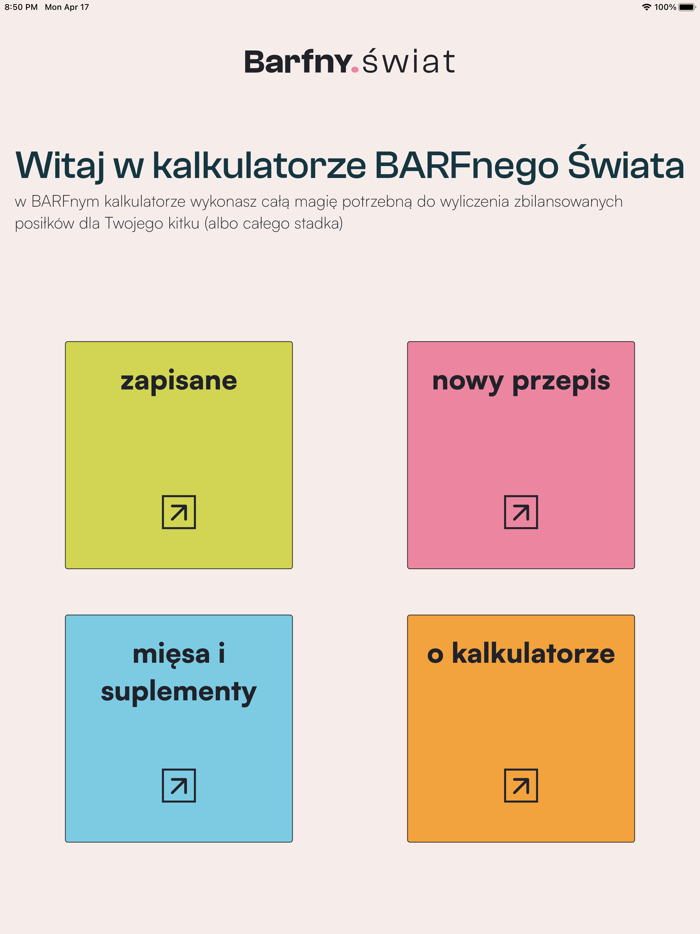 BARFny Kalkulator Kot