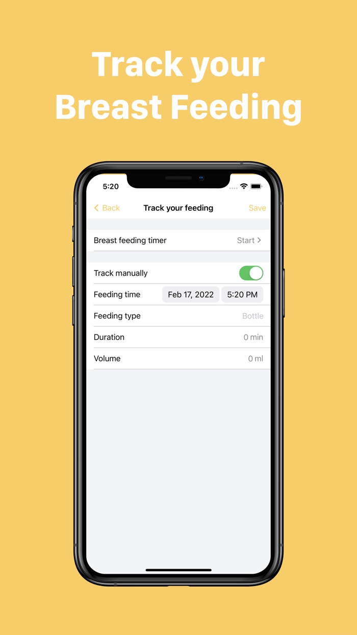 Breast Feeding Recorder