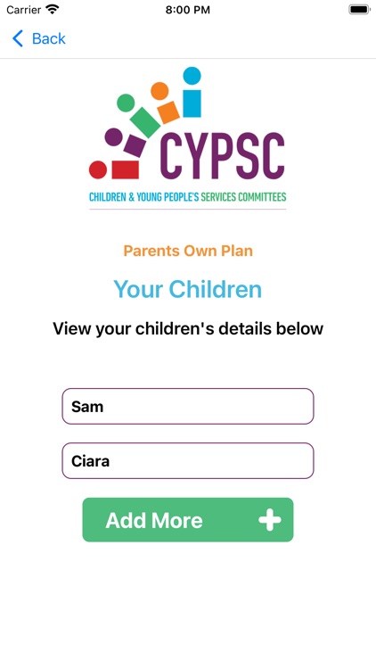 CYPSC – Parents Own Plan