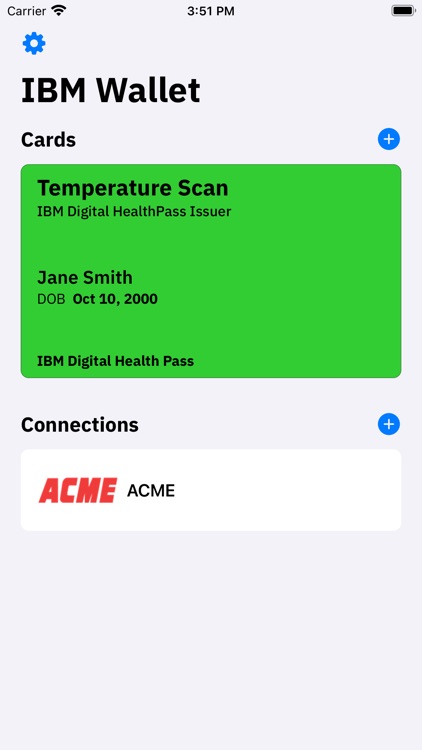 IBM Digital Health Pass Wallet