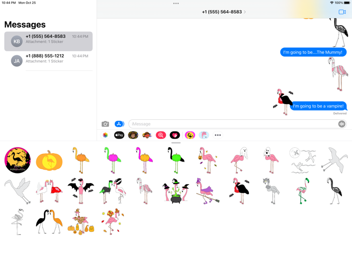 Flamingo Halloween Stickers