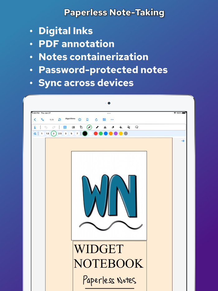 Widget Notebook - Digital Ink