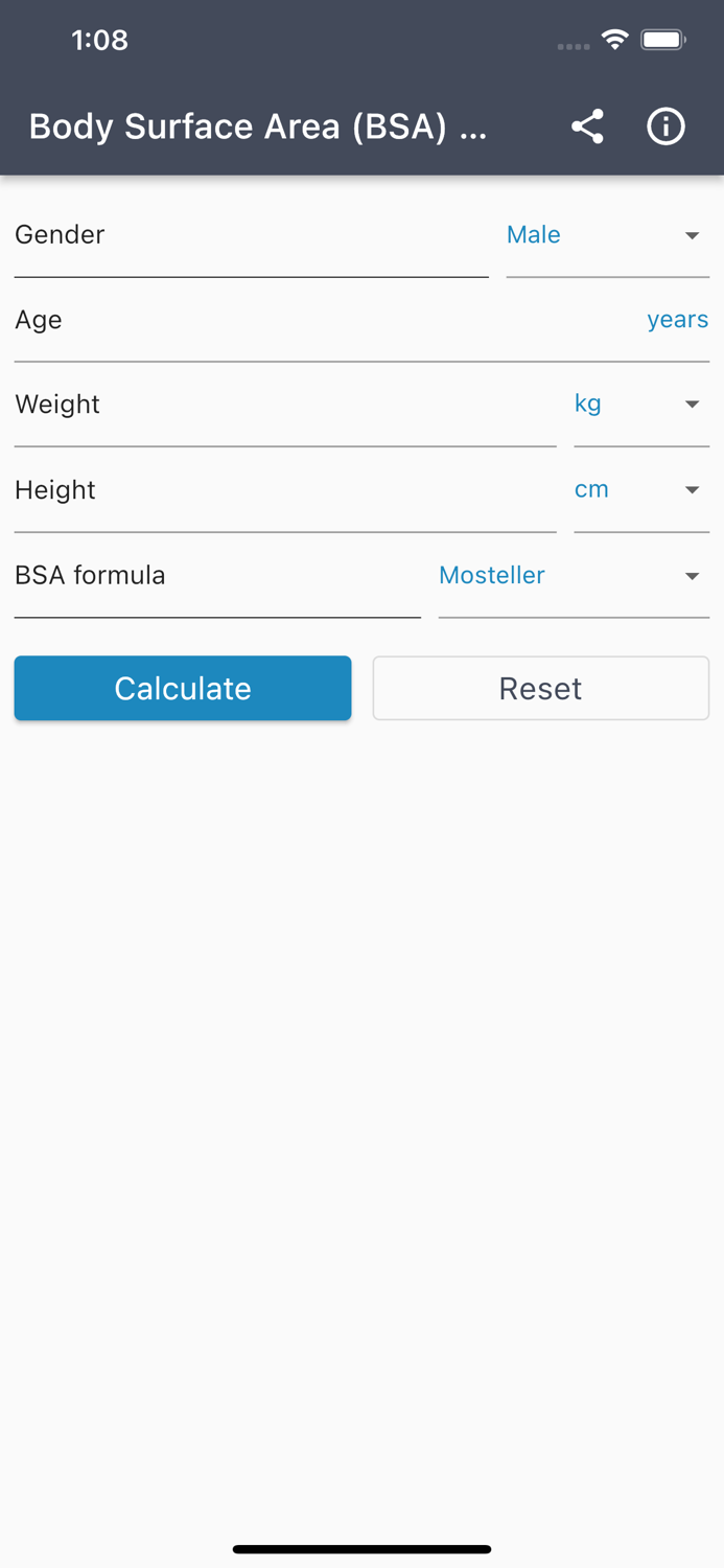 BSA Calculator - Body Surface