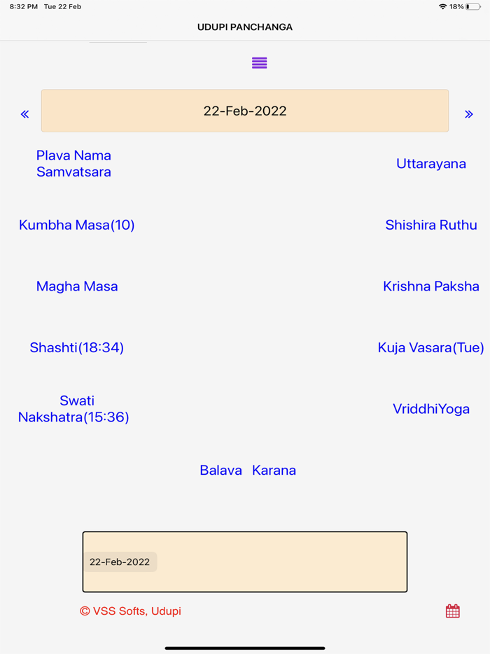 Udupi Panchanga 2022