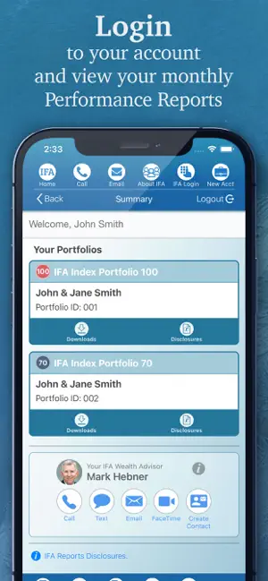 Captura de Pantalla 3 IFA: Index Fund Advisors iphone