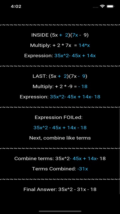 FOIL Method Calculator screenshot-4
