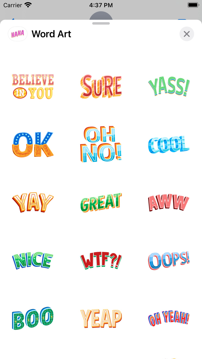 Word Art Chat Stickers
