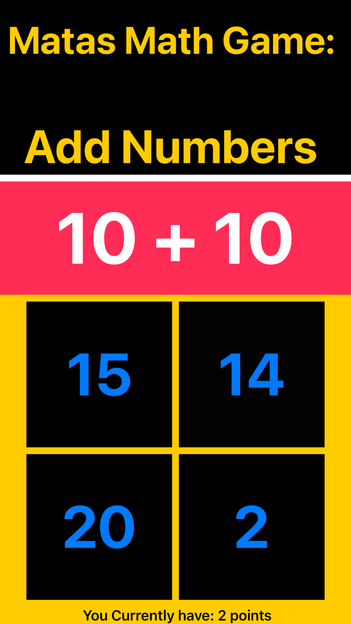 Math Game Add Numbers