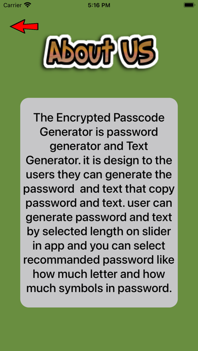 Screenshot #1 pour Encrypted Passcode Generator