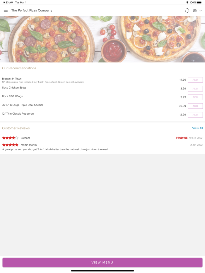 The Perfect Pizza Company.