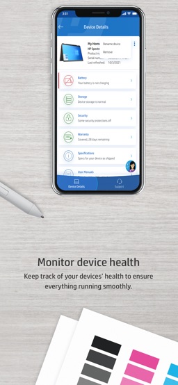HP Support Assistant app screenshot