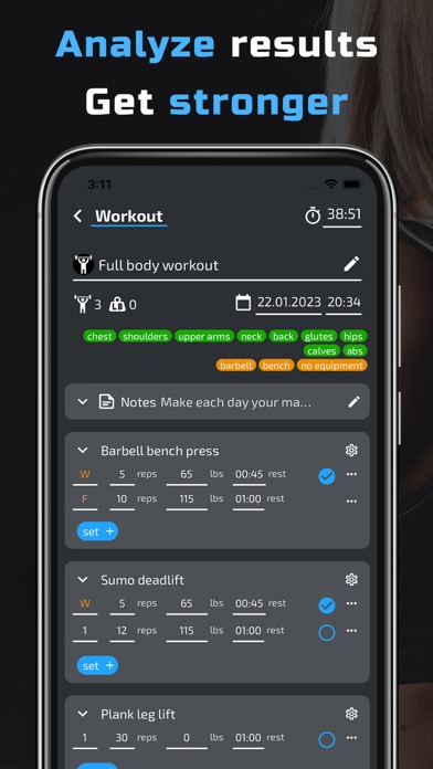 Workout planner. Home & Gym screenshot 2