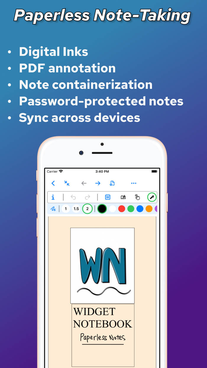 Widget Notebook - Digital Ink
