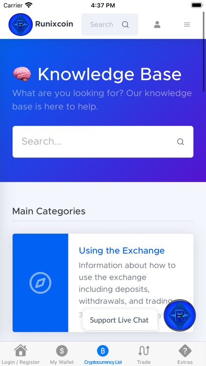 Runixcoin Crypto Exchange, BTC screenshot-9