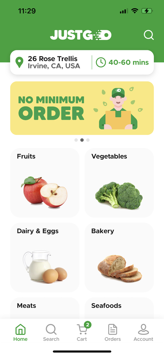 JustGo - Fast Grocery Delivery