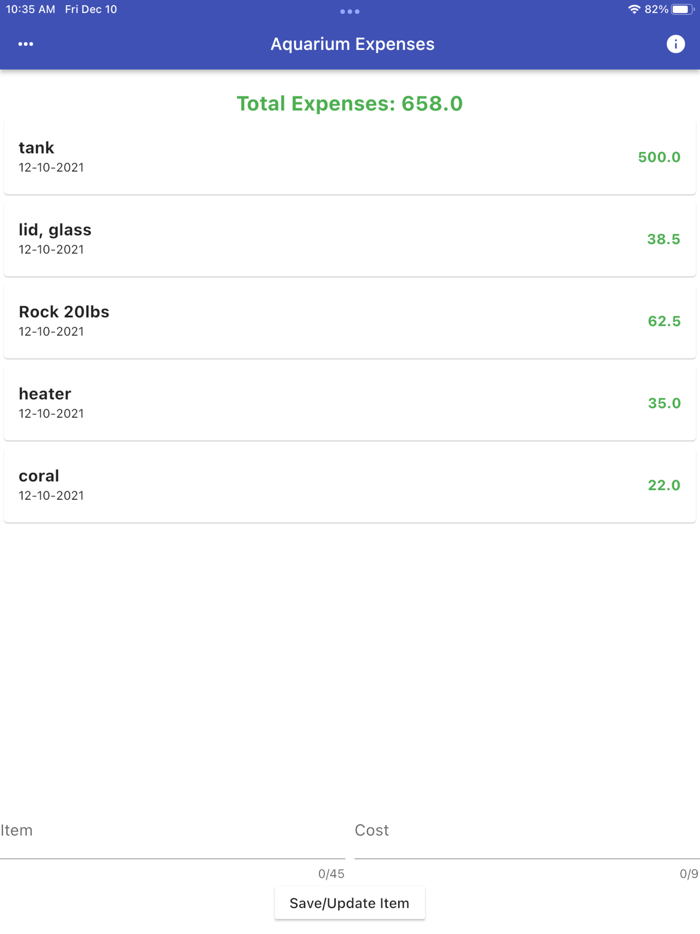 AquariumExpenses