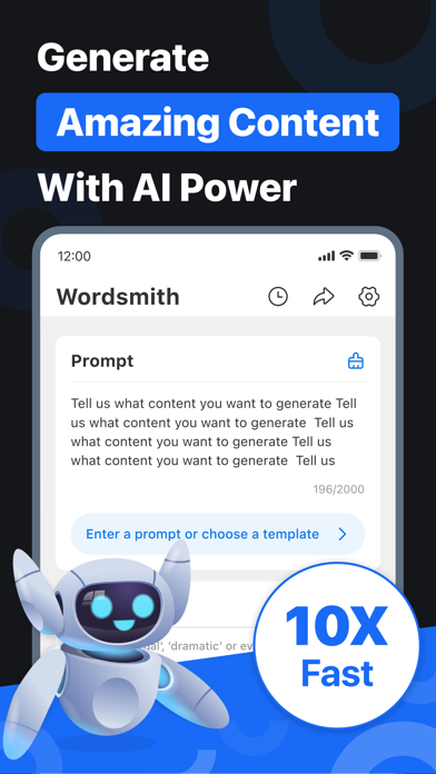 Wordsmith: AI Writer, Chatbot Screenshot