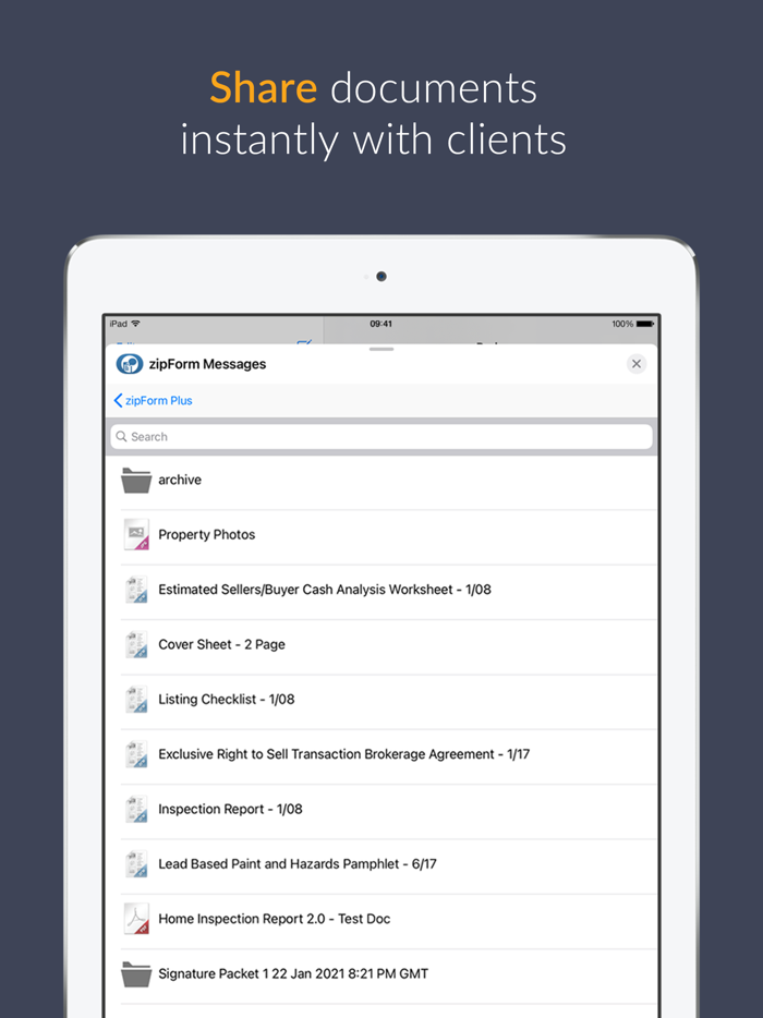 zipForm Elite Messaging App