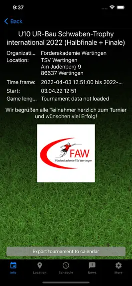 Game screenshot U10 UR-Bau Schwaben-Trophy apk