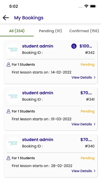 MantaPlay Coach - Manage Class