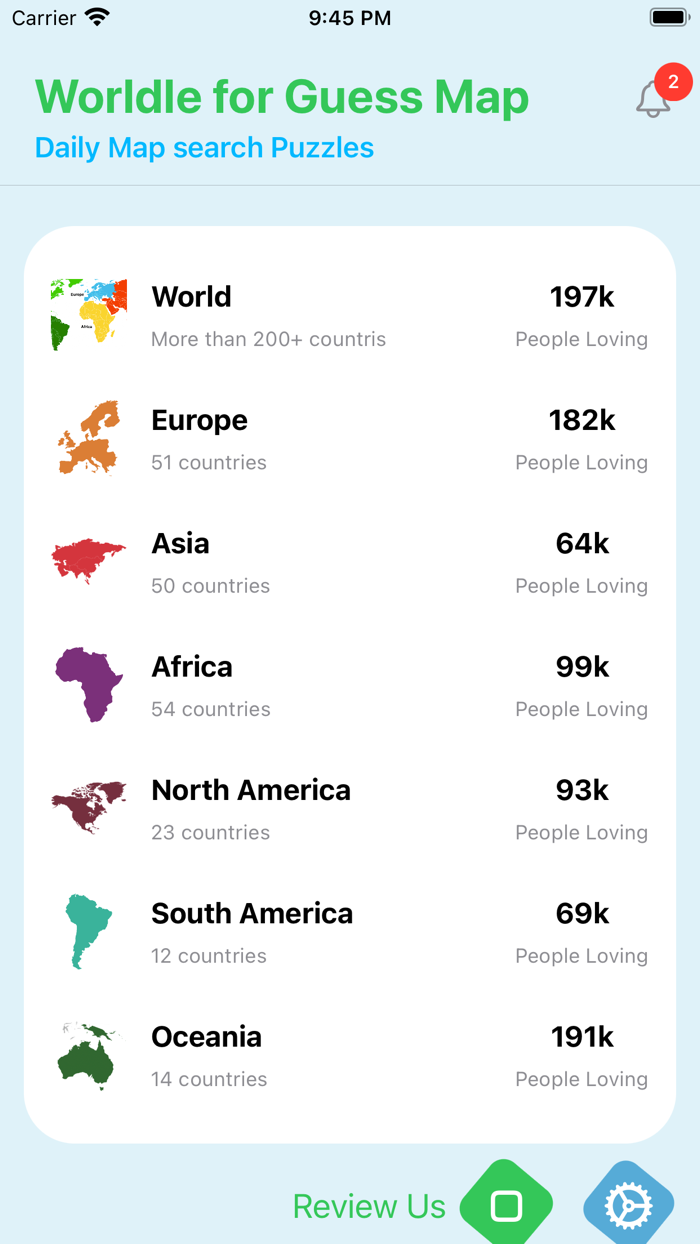 Worldle for Guess Country Map