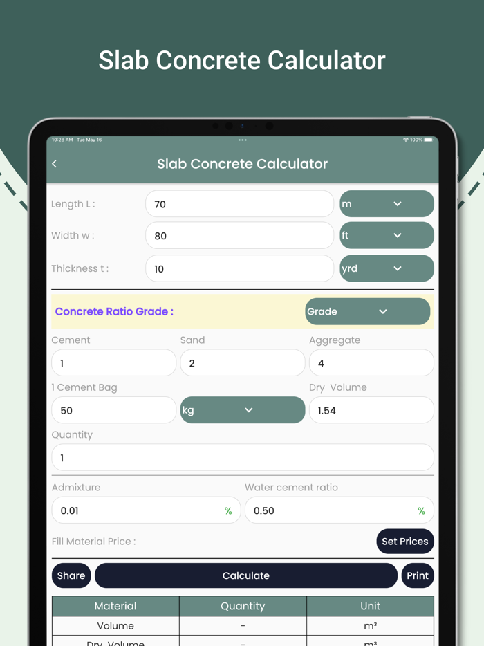 Concrete Calculator 2024