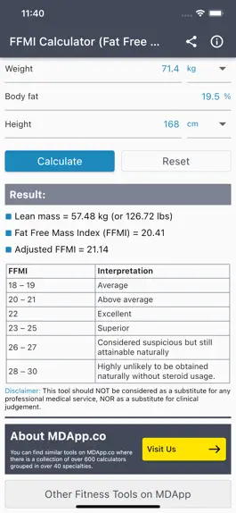 Game screenshot FFMI Calculator apk